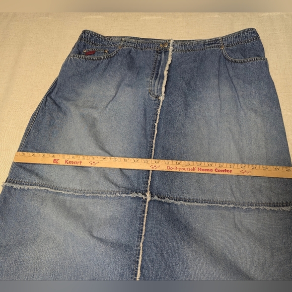 Lauren Ralph Lauren Patchwork Denim Maxi Skirt 20W Plus Size Y2K Vintage - Picture 14 of 16